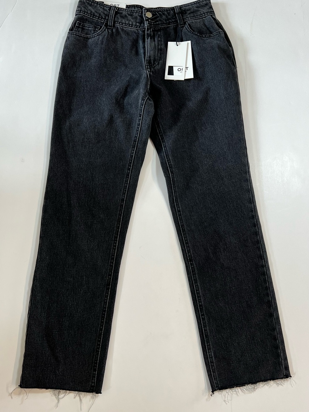 Oat New York Black Mid Rise Straight Jeans Size 4/27 29" Inseam 100% Cotton